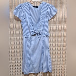 Lulus light blue cut-out striped mini dress size xs